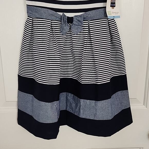Bonnie Jean Navy Blue/White Dress, NWT, 12 Months - Picture 3 of 5